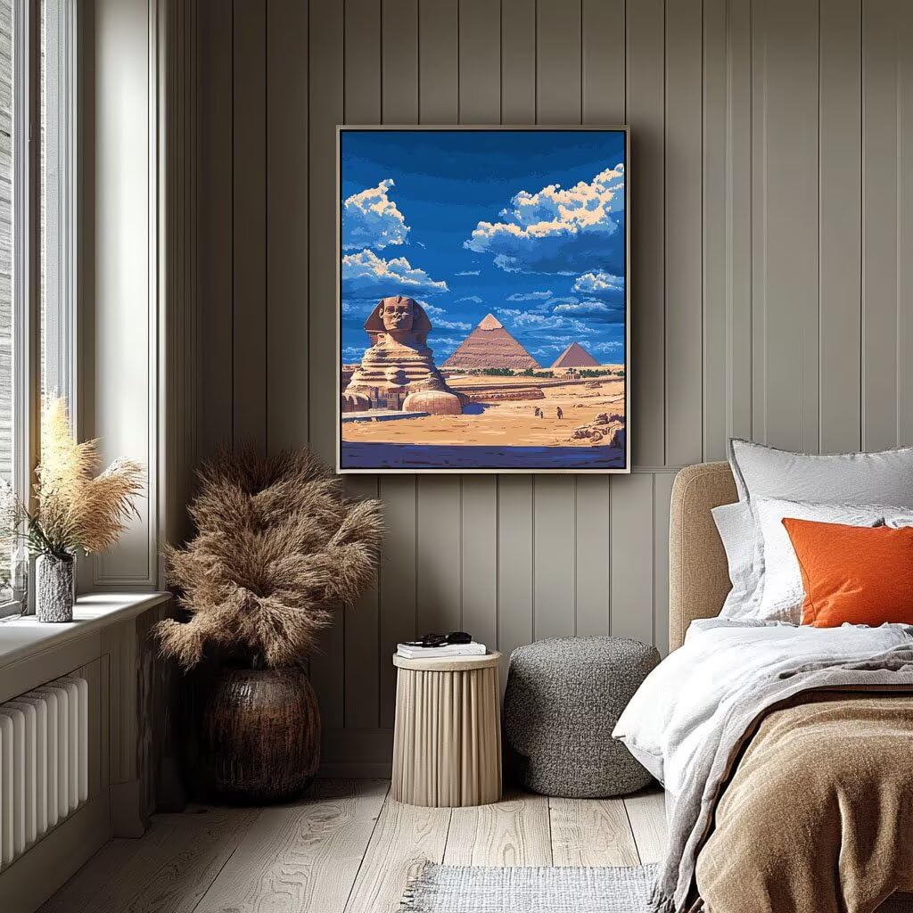 Malowanie po numerach, dla dorosłych, obraz po numerach, płótno dla dzieci, artykuły plastyczne na ścianę, 137 x 100 cm, DIY, Egipt, kolorowy obraz na płótnie, rękodzieło dla dorosłych, do dekoracji