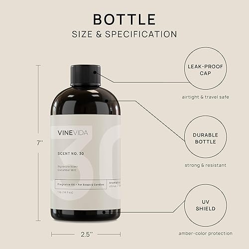 Miniatura 1221 de VINEVIDA [4 onzas] Aceite de fragancia de madera de teca de caoba para fabricación de velas y fabricación de jabón, aromas de velas prémium para