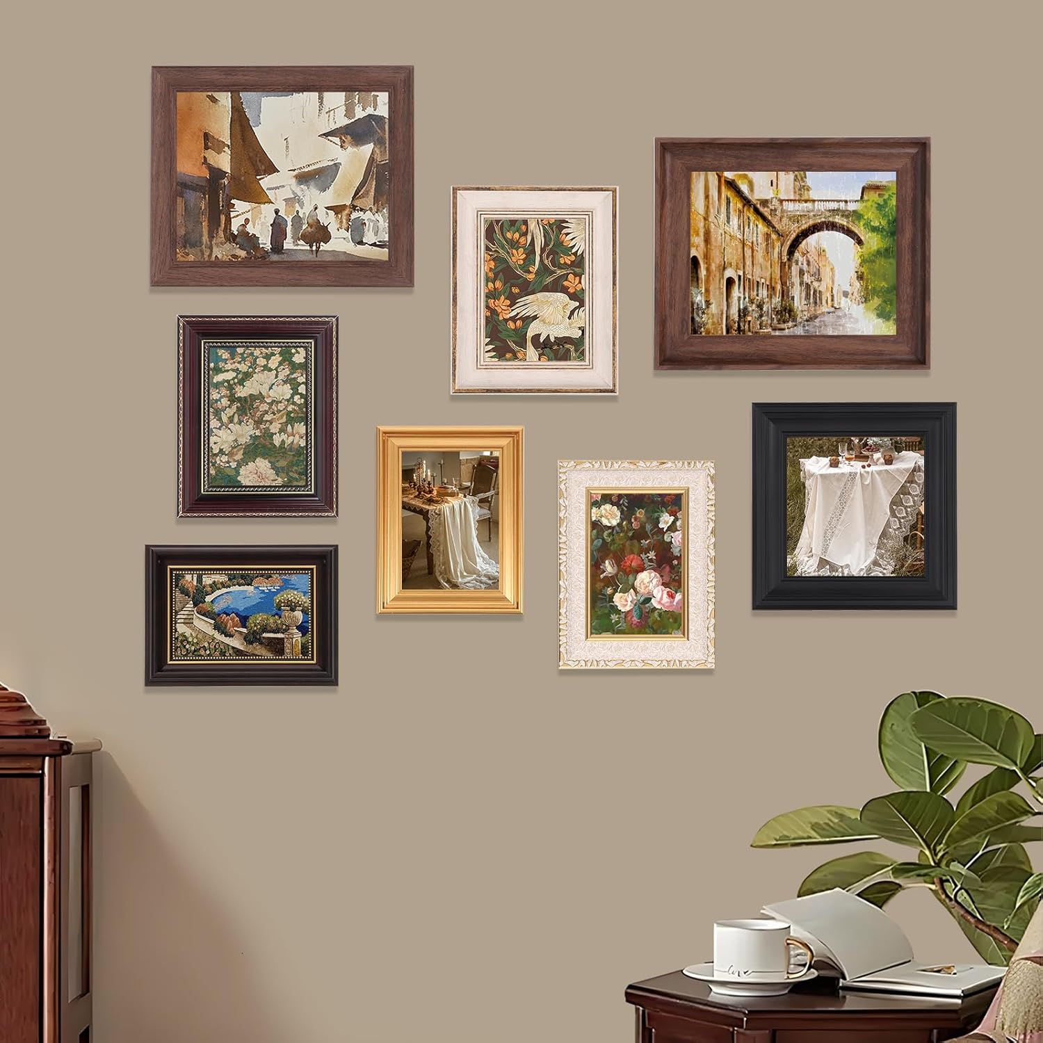 10 Pack Vintage Picture Frames for Wall or Tabletop Display Ornate Vintage Picture Frames Vintage Wall Art for Gallery Bedroom Living Room Antique Photo Frame for Wall Décor