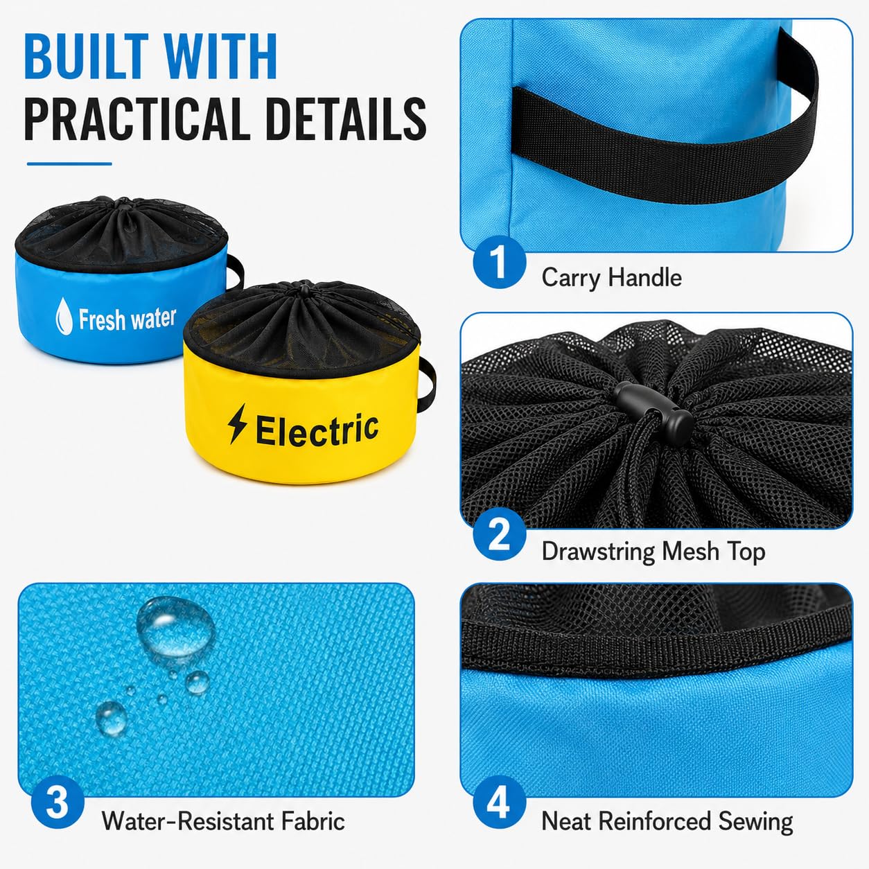 Bolsa de almacenamiento de manguera para RV, paquete de 3 unidades, impermeable, accesorios para caravana, organizador de bolsas de almacenamiento para mangueras de alcantarillado, mangueras de