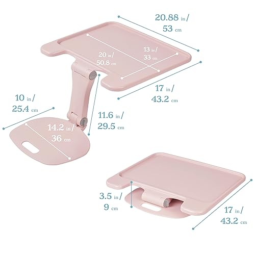 Miniatura 2 de ECR4Kids The Surf Escritorio portátil plegable, grande, asiento flexible, color rosa