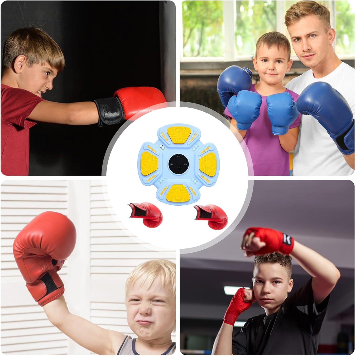 Smart Boxing Machine with Music | Wall Dartboard with Light for Training | Training Equipment with Boxing and Music - For Kids and Adults, Exercise at Home, Office, Gym and