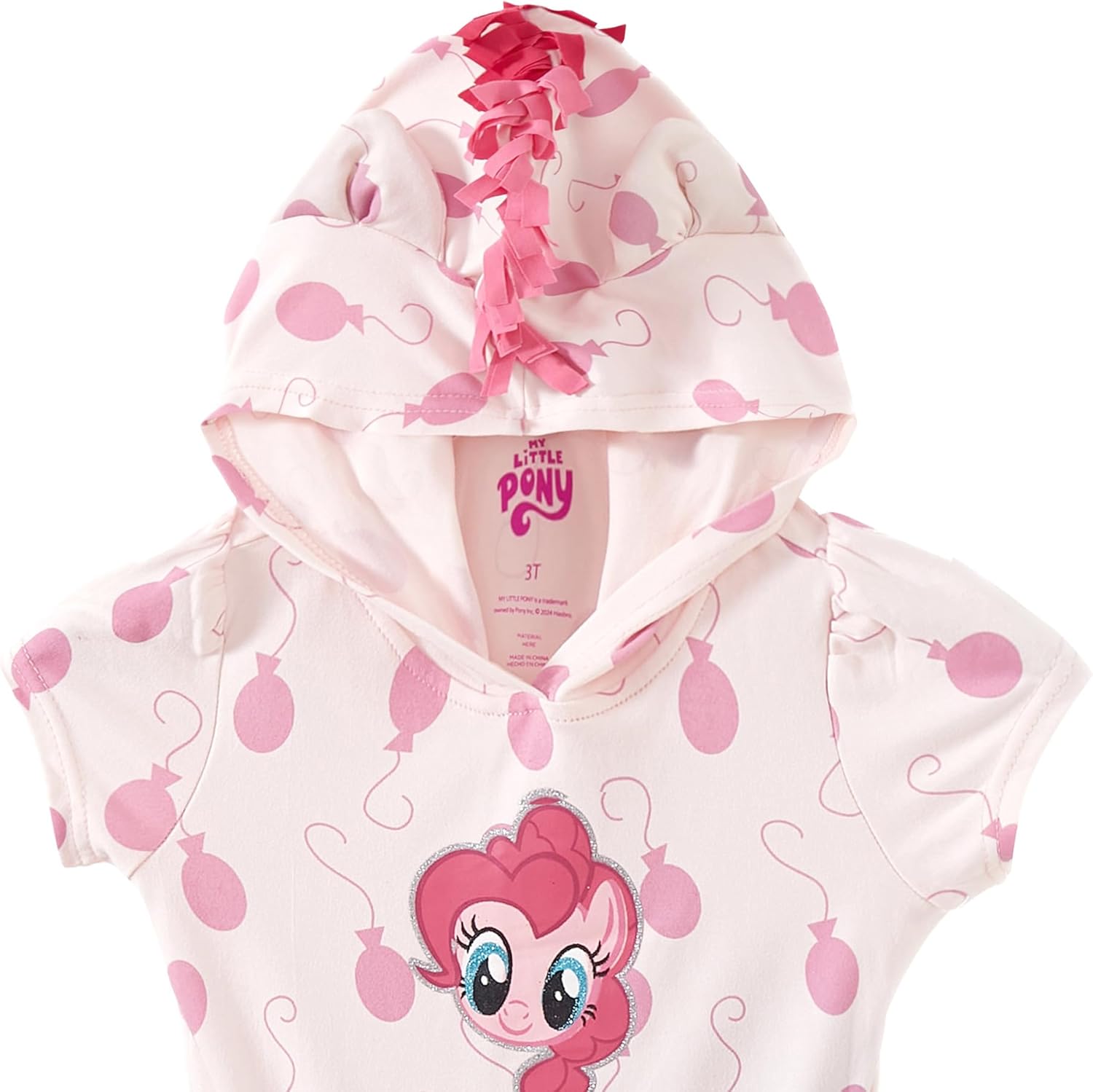 My Little Pony ピンキーパイ ガールズ フード付きチュールドレス 耳と尻尾付き 幼児や大きなお子様向け