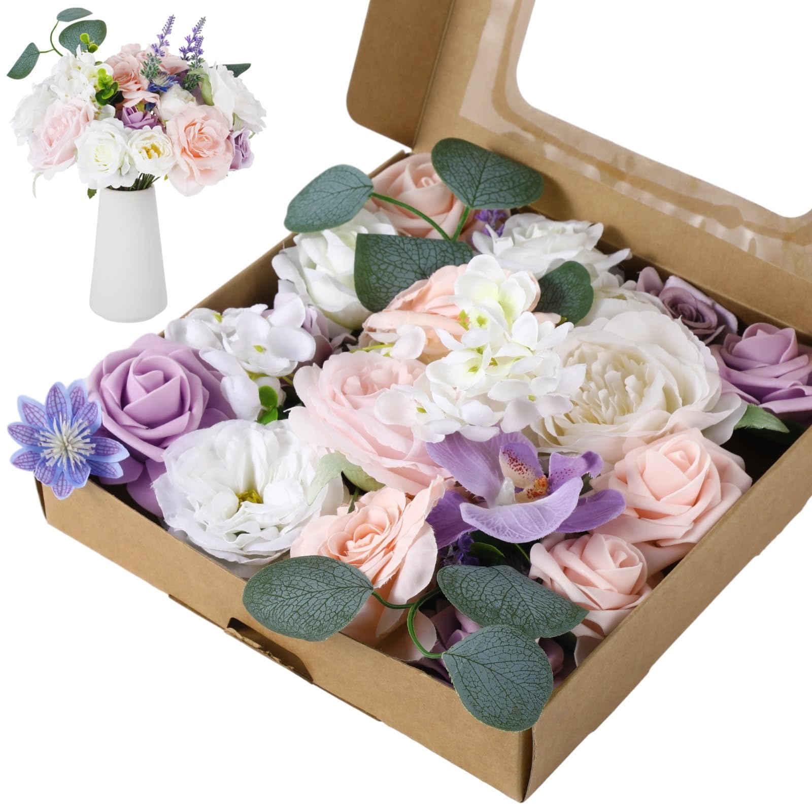 Roses artificielles en soie violettes pour centres de table de mariage et guirlandes de fete