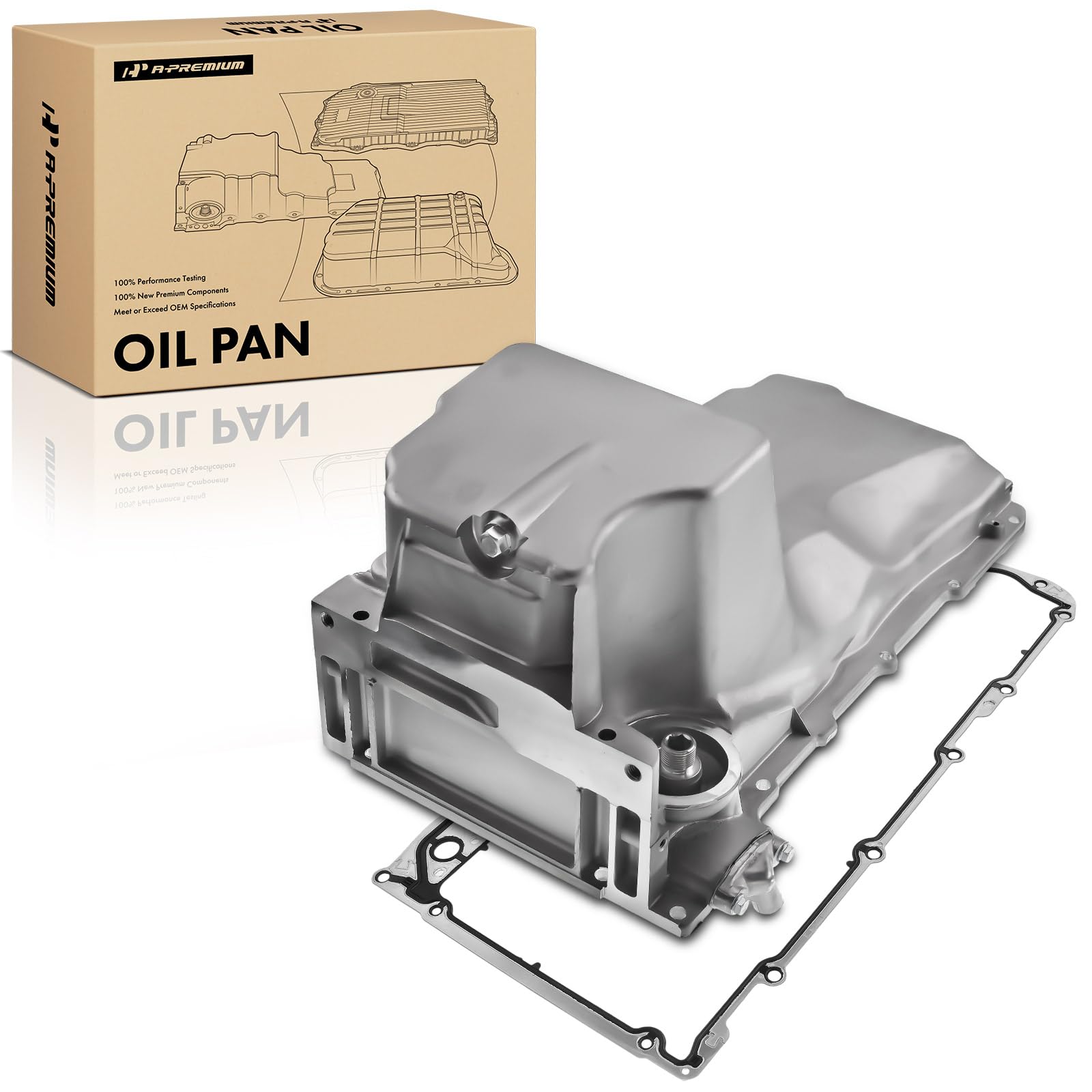 A-Premium Engine Oil Pan Sump with Gasket Compatible with - 1999-2006- Chevrolet Silverado Express 1500 2500 3500 Tahoe Suburban, GMC Sierra Savana Yukon, LS Engine 4.8L 5.3L 6.0L