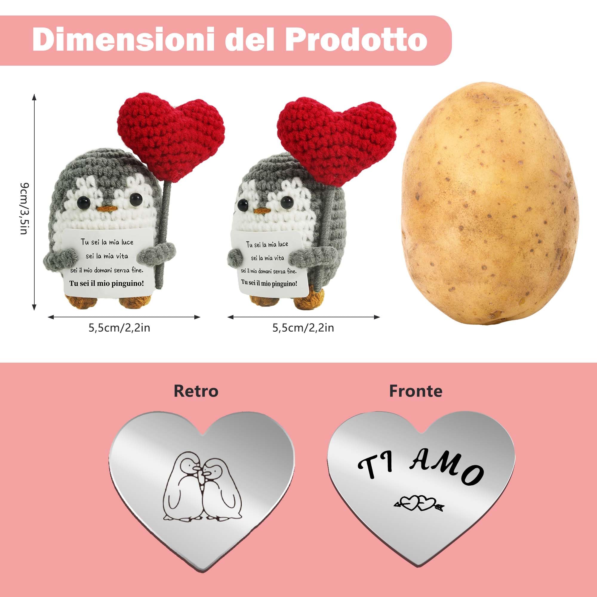 Idee Regalo Donna Compleanno Regalo Uomo, Regali Fidanzato, Positivo Pinguino Peluche, Regali per lei Fidanzata, Romantico per la Coppia San Valentino per lui e lei