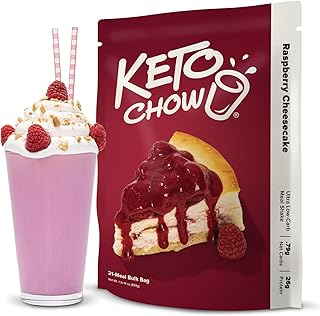 Keto Chow Raspberry Cheesecake | Keto Meal Replacement Shake Powder | Nutritionally Complete | Low Carb | Delicious Easy Meal Substitute | Protein Rich You Choose The Fat | 21 Meal Serving