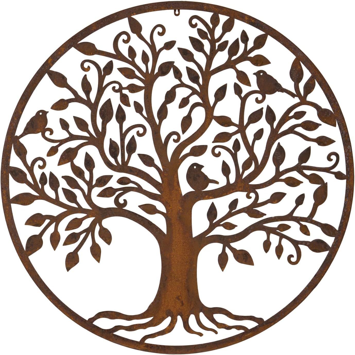 F&G Supplies Round Steel Garden Metal Tree Screen wall art 1m diameter - ideal as a screen or wall mounting and climbing plants!