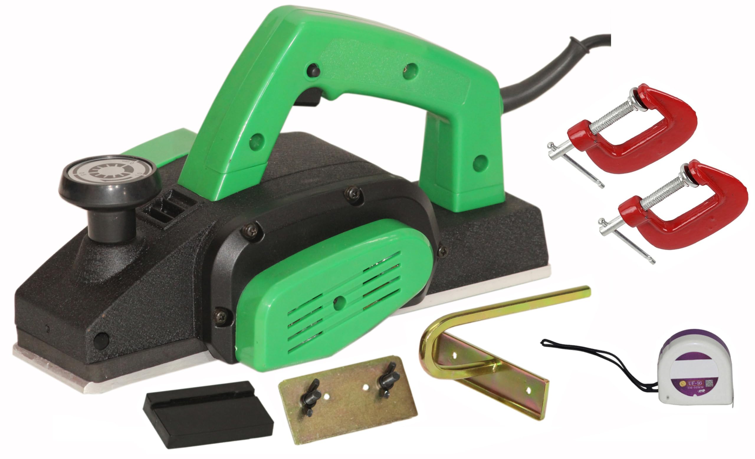 Digital Craft Wood Planer 1400W Machine of Carpentry High-Power Multi-Function Electric Planer Professional Woodworking Machine Electric Planer Machine 82MM,2' G Clamp,Tape 3Mtr,