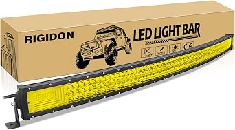 RIGIDON 50 Inch 648W Curved Amber LED Light Bar, Spot Flood Work Light