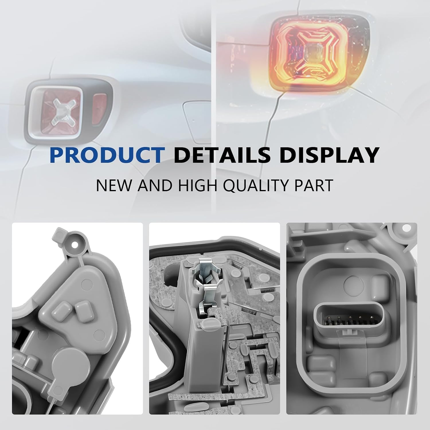 Upgraded Quality Improvement Rear Tail Lamp Housing Rear Right Passenger Side Harness and Bulb Jeep Renegade 2015-2023 68270837AA 68458452AA Panel Bulb Socket with Plug Tail Light Lamp Holder Bracket