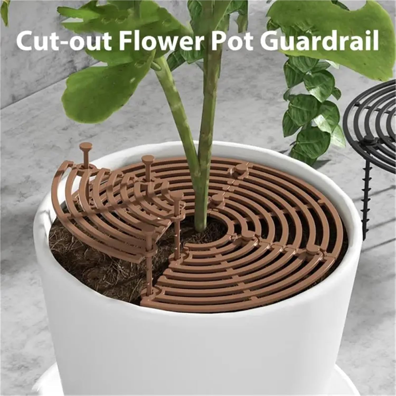 Plant Pot Cover 3pcs Flower Pot Cover Grid Garden Soil Guard Plant Protector Home Indoor Repel Cat Dog Protection for Outdoor Garden(Coffee,Square 30cm)