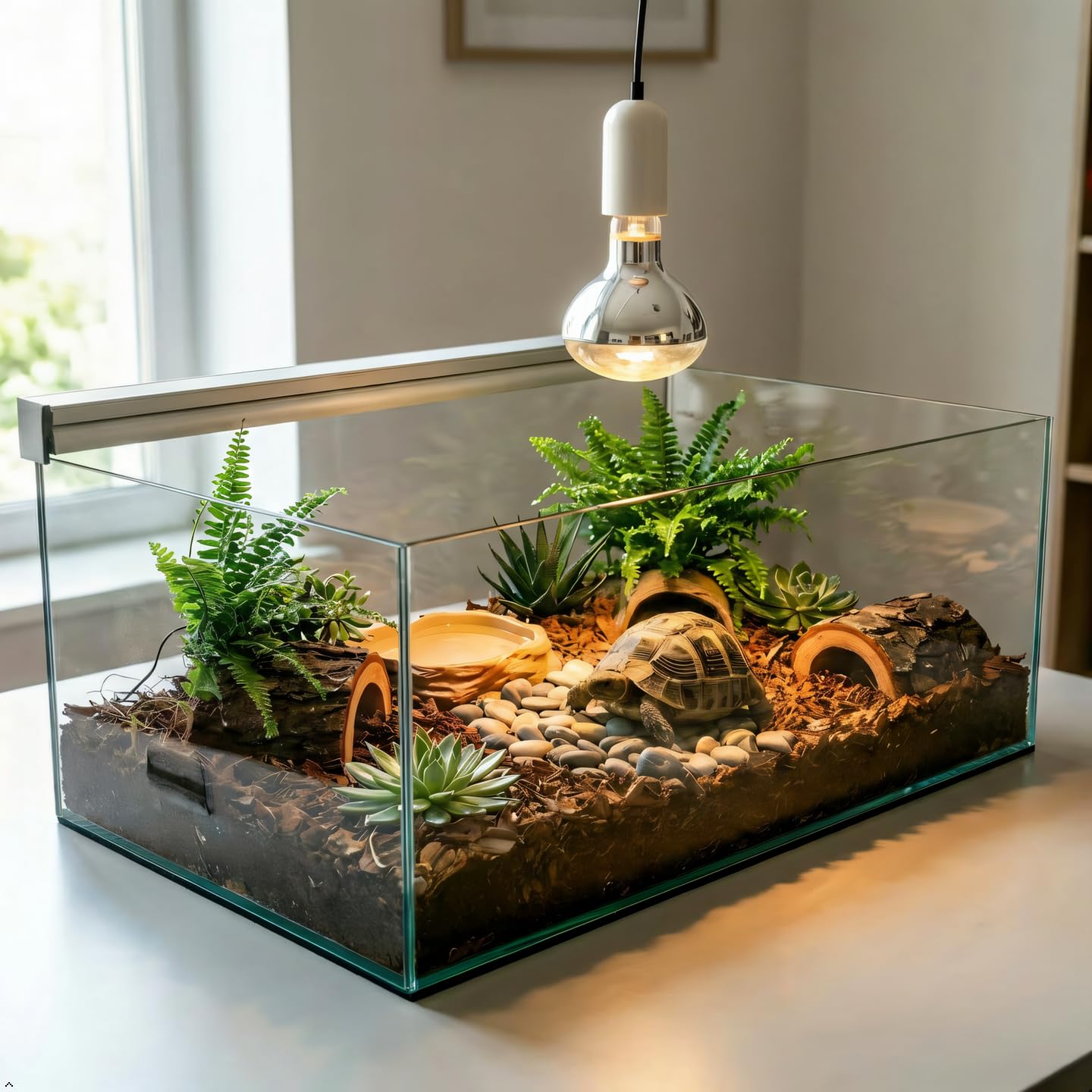 DERNORD UVA UVB Wärmelampe- UV Licht Lampe 80 Watt E27 für Schildkrötenhaus Gecko Bartagamen Terrarium Solar Strahler Vollspektrum Tageslichtlampe