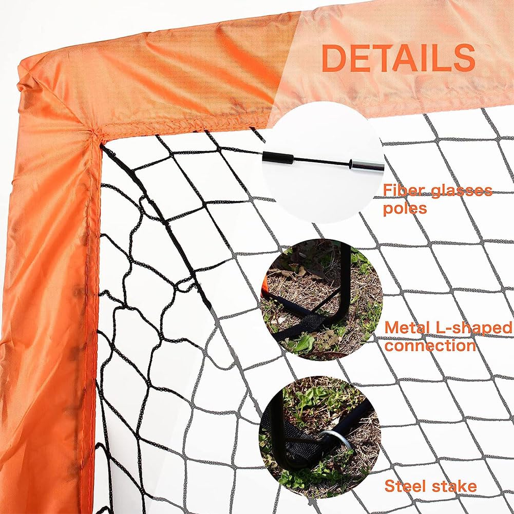 QUTBAG Set di 2 Porte da Calcio Pop-up per Interni ed Esterni, Rete da Calcio Portatile da 4 x 3 Piedi, Porta da Calcio Pieghevole per Allenamento Sportivo all'aperto, Regalo Festivo per Allenamento
