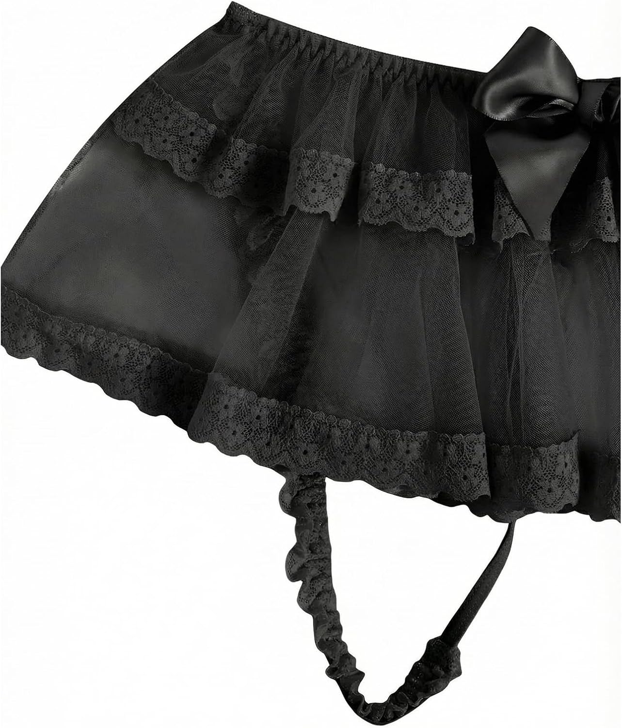 SweatyRocks Women's Lace Thong Underwear Cut Out Bow Ruffled Panties - Image 4