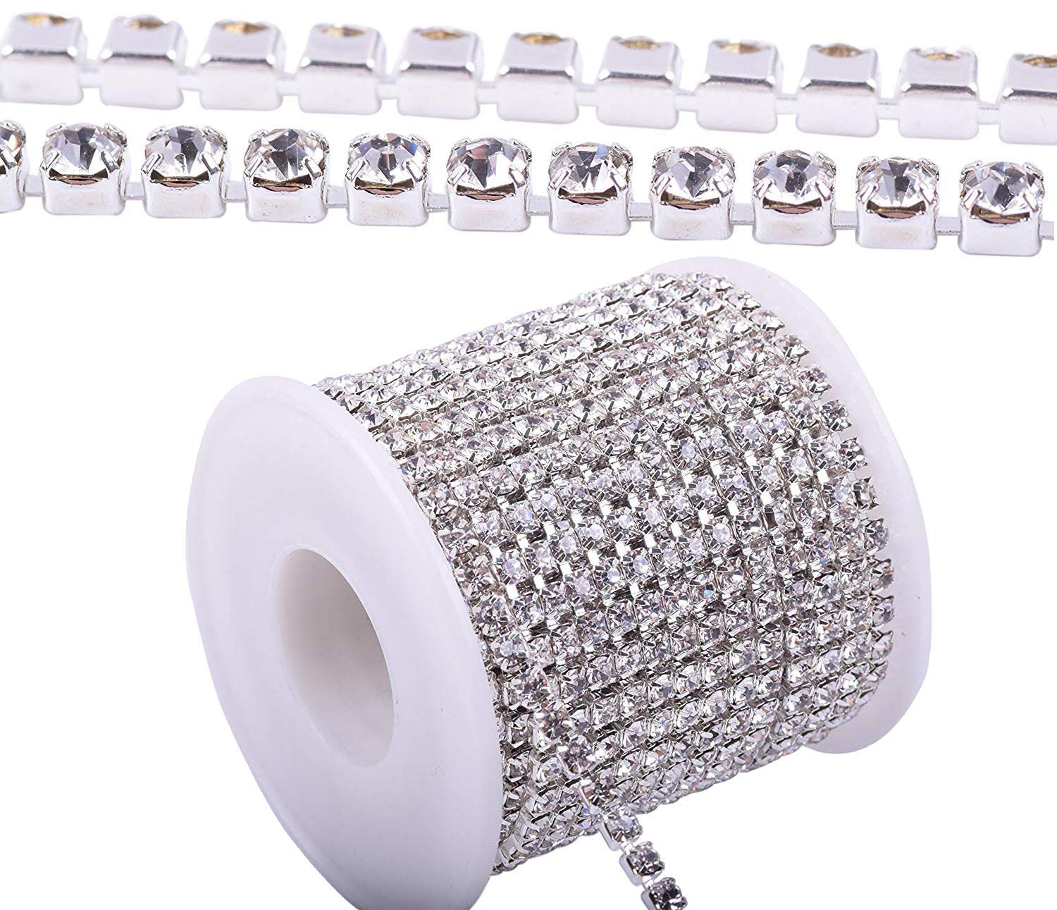 DIY Crafts Design No # 3, 11 Yards Crystal Rhinestone, Crystal Rhinestone Close Chain Trimming Claw Chain Jewelry (Design No # 3, 11 Yards Crystal Rhinestone) 3