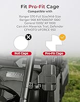 Vista 3 de Espejos laterales KEMIMOTO UTV compatibles con Polaris Ranger, Can-Am Defender, Maverick Trail, CFMOTO UFORCE Espejos Pro-Fit con tubo perfilado