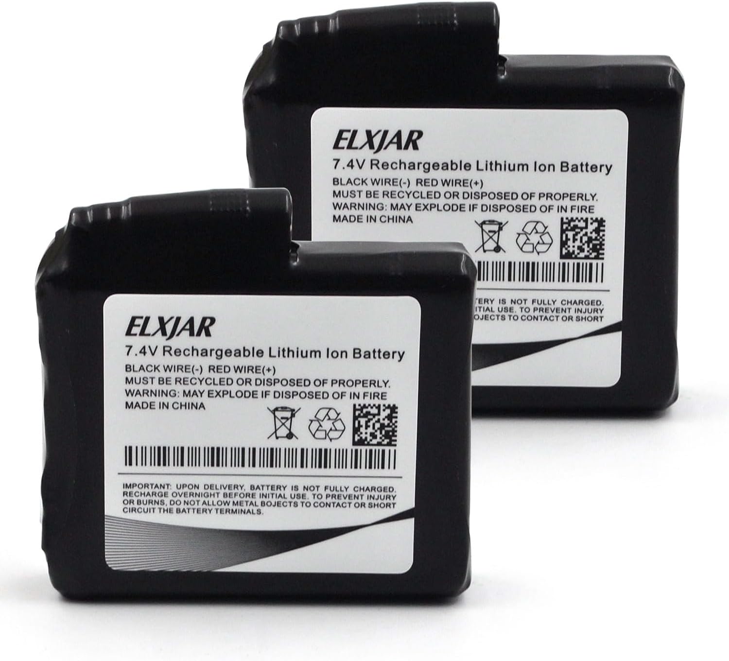 (2-Pack) 7.4V 3000mAh Rechargeable Li-ion Battery Replacement for Heated Gloves Heated Socks Thermal Heated Underwear Clothes