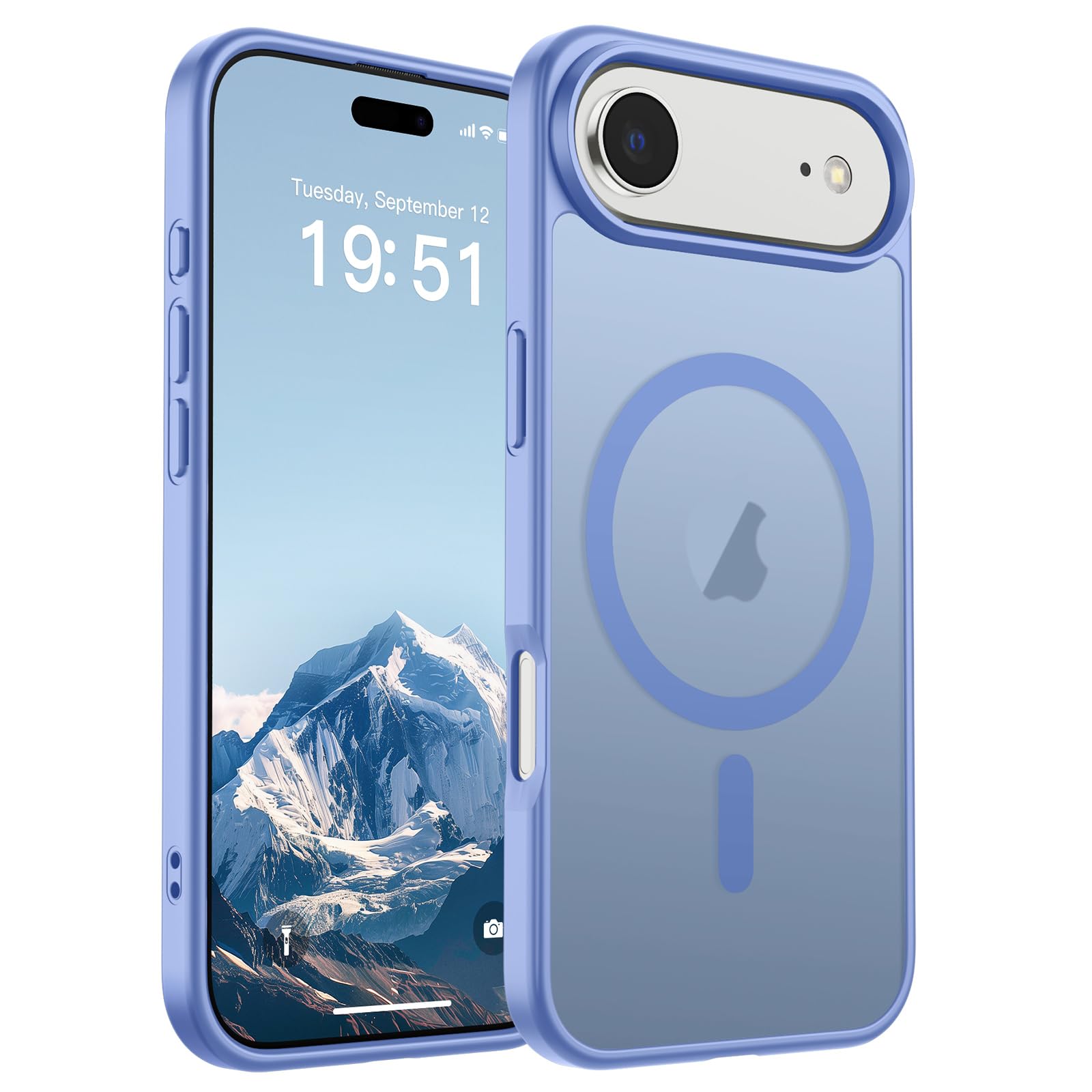 SUPFINE Magnetic for iPhone Air Case Blue Purple | (Compatible with MagSafe)(Military Grade Drop Protection)Shockproof Translucent Matte Phone Cover