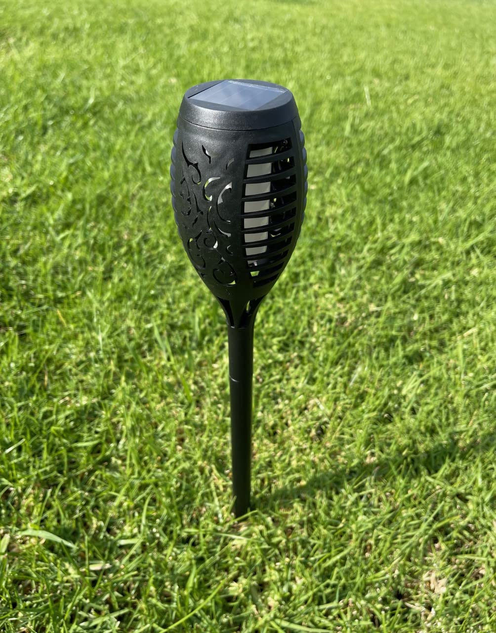 4pcs Solar Outdoor Waterproof Dancing Flickering Flame Torch Stake Lights with Auto On/Off Switch Dusk to Dawn for Garden Yard Landscape Pathway Christmas Lights Decoration - (Small)