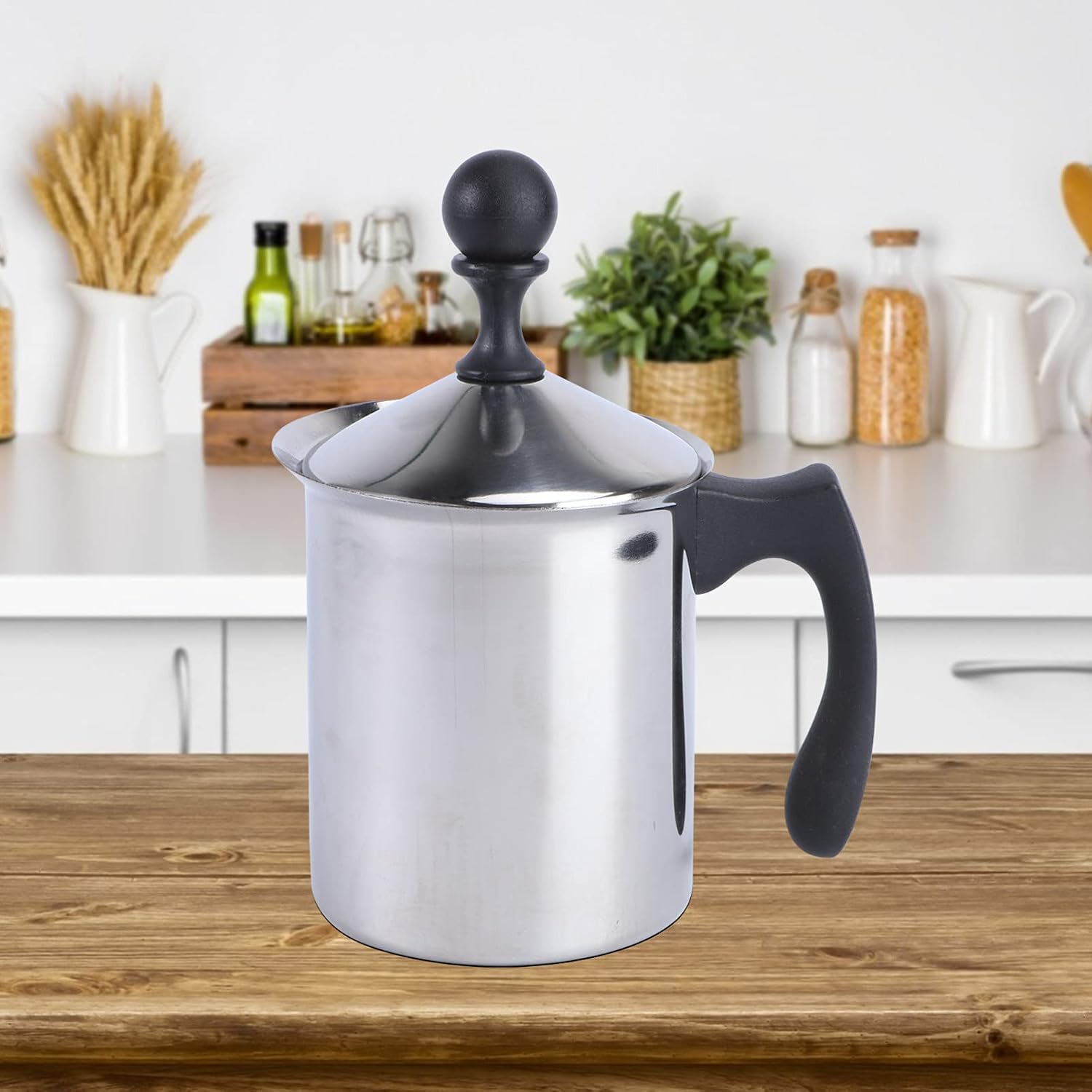 ABOOFAN 1pc Labor-powered Milk Frother Manual Milk Foamer Wand Frother Alternative Frothed Maker Stainless