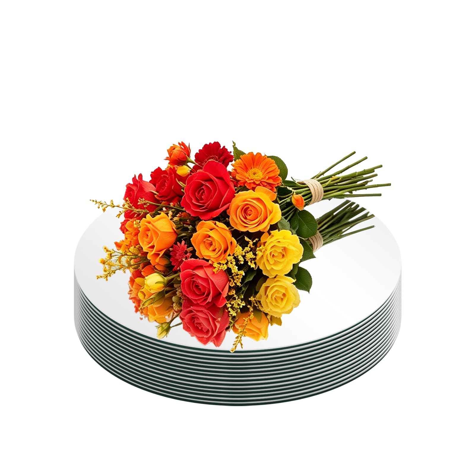 Confezione da 10 centrotavola rotondi a specchio per decorazioni da tavolo, 30,5 cm, in acrilico, per candele, decorazione da parete