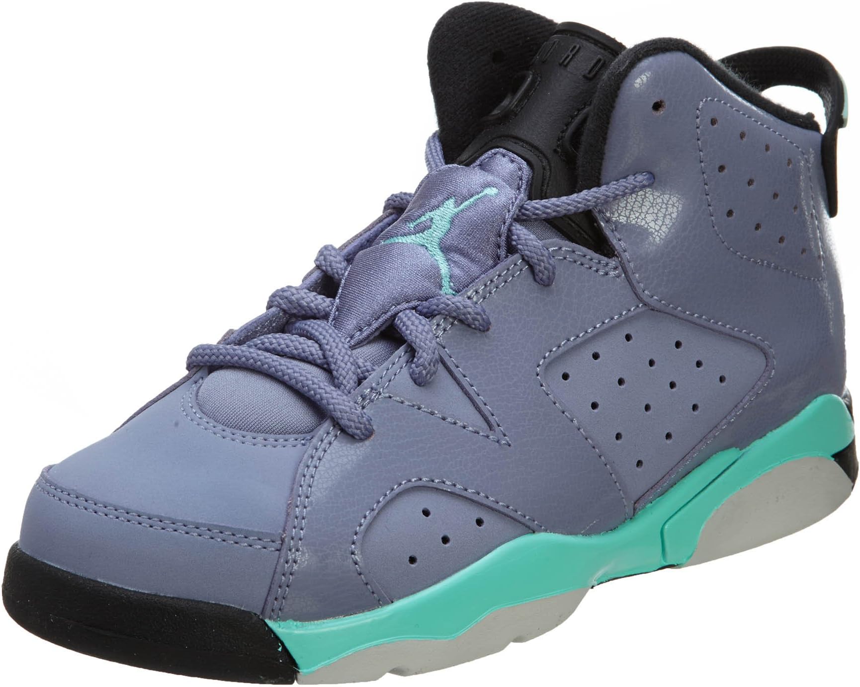 [543389-508] AIR Jordan 6 Retro (PS) PRE-School Shoes Iron Purple/Bleached Turq-Black
