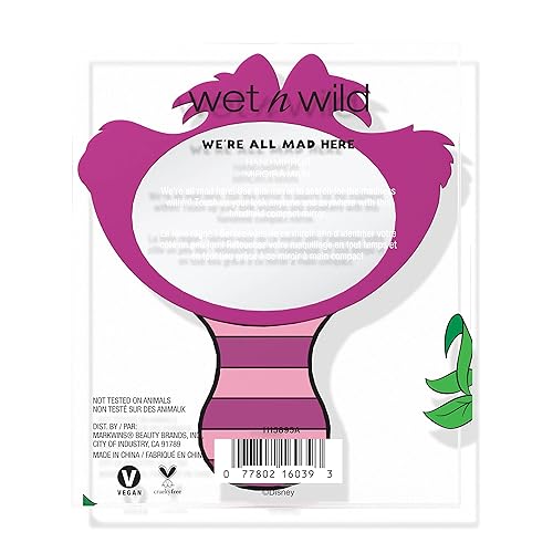 Miniatura 2 de wet n wild Alice In Wonderland Collection, mango de agarre cómodo, espejo de mano versátil y portátil, todos estamos locos aquí