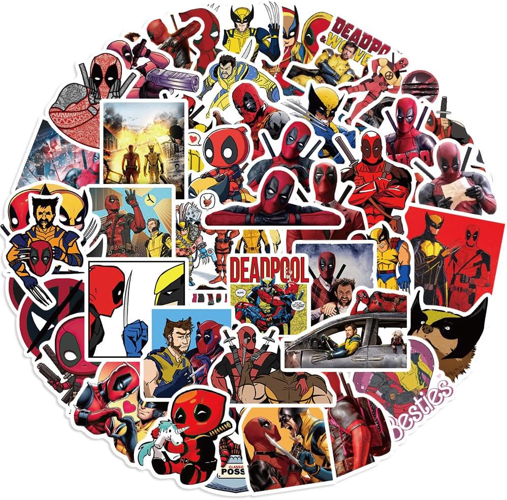Dead_Pool Stickers 50 Pcs for Laptop, Bumper, Water Bottles, Computer, Phone, Hard hat, Perfect for Teens Girl Boy Adult