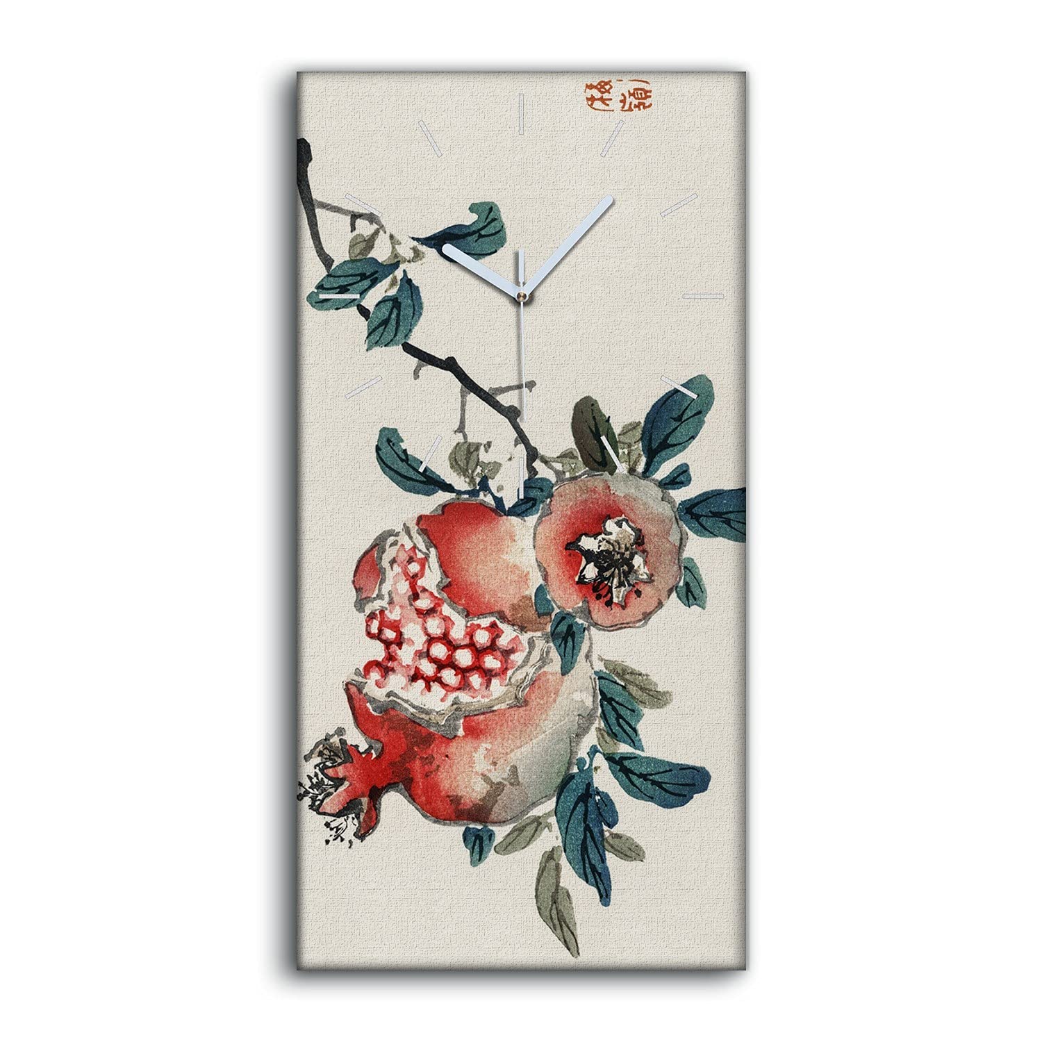 Horloge sur Toile moderne 30x60 décoration art mural salon chambre image fleurs asiatiques