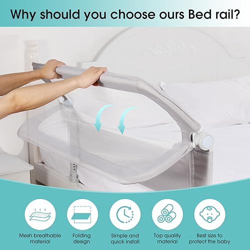 Miniatura 4 de NUTIKAS Barandilla protectora de cama para niños pequeños