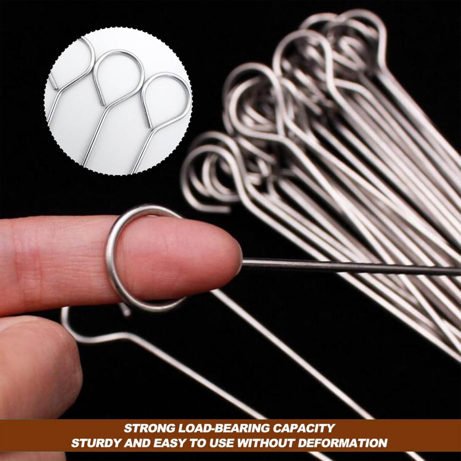 Set 20 Spiedini In Acciaio Inox Per Barbecue | Antiruggine, Manico Ad Anello, Forma Piatta Antiscivolo, Riutilizzabili, Per Carne, Pesce, Verdure E Marshmallow