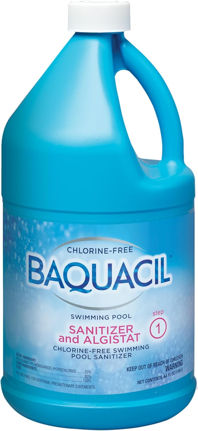 Baquacil 84321 Sanitizer & Algistat Chlorine-Free Swimming Pool Sanitizer Chemical, 64 oz