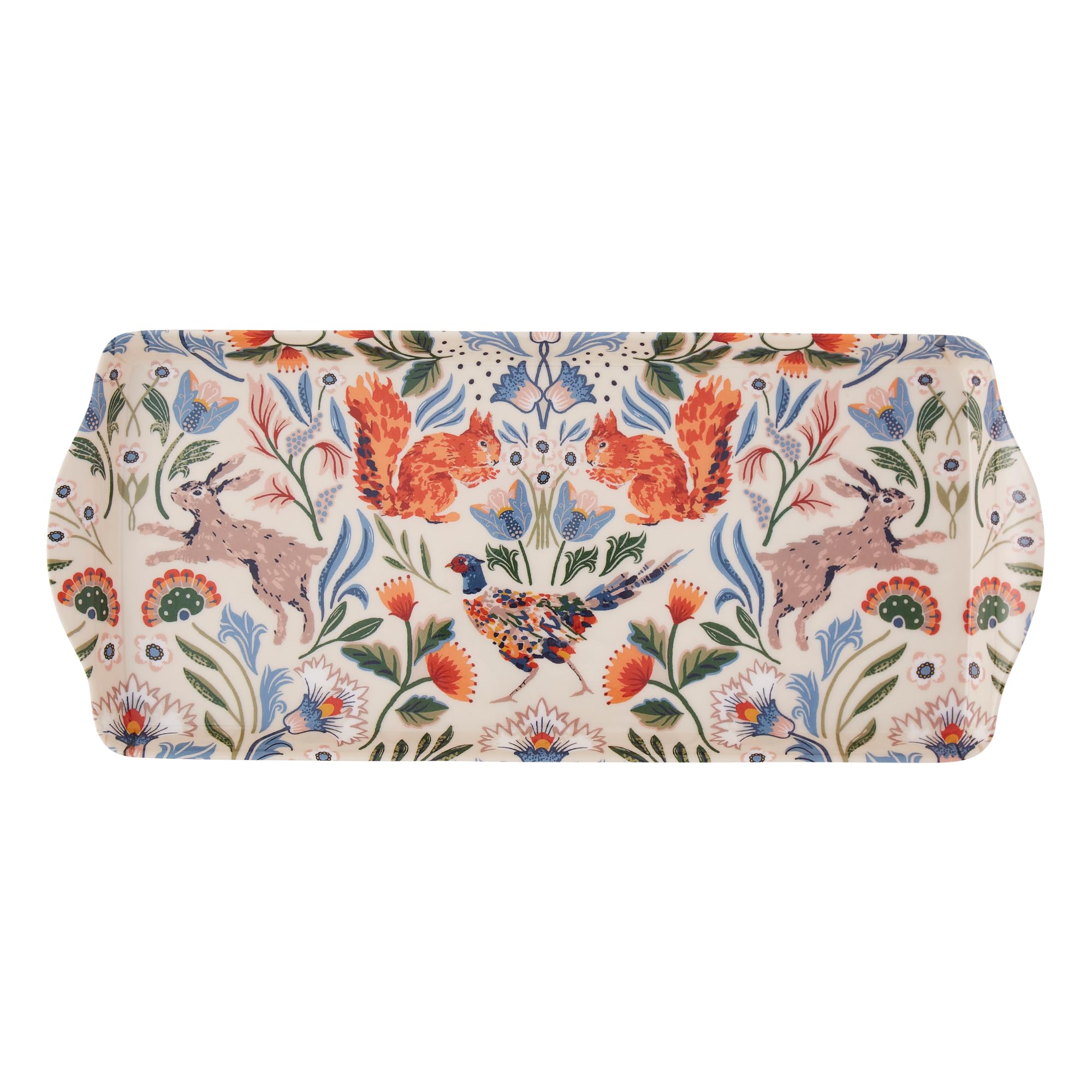 Ulster Weavers Beige - Woodland Animals Tea Tray (39 X 17 X 2.5Cm) - Dishwasher Safe - Plastic Serving Tray - Kitchen Accessories - Forest Animals Serving Tray/Dinner Tray/Tray For Eating On Lap In Natural Size 39