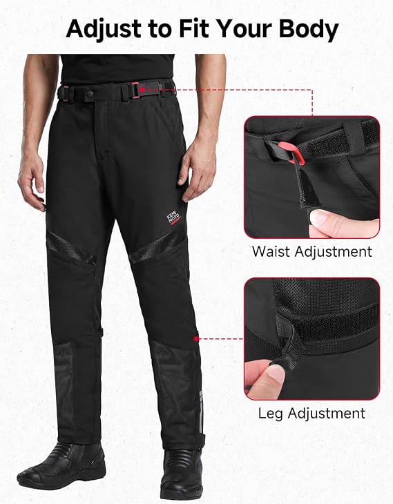 KEMIMOTO Motorcycle Mesh Pants, Lightweight Motorcyle Pants for Men