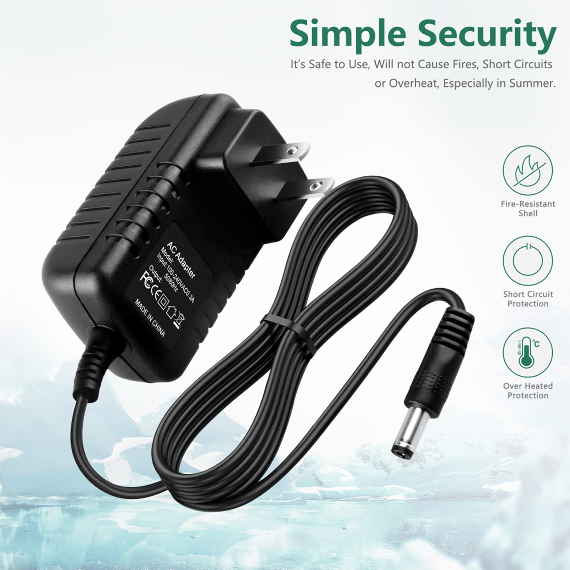 Alimentatore AC-DC 4ft Per Ricevitore Shure T4V T4G SLX4 – Cavo Di Alimentazione – AbleGrid