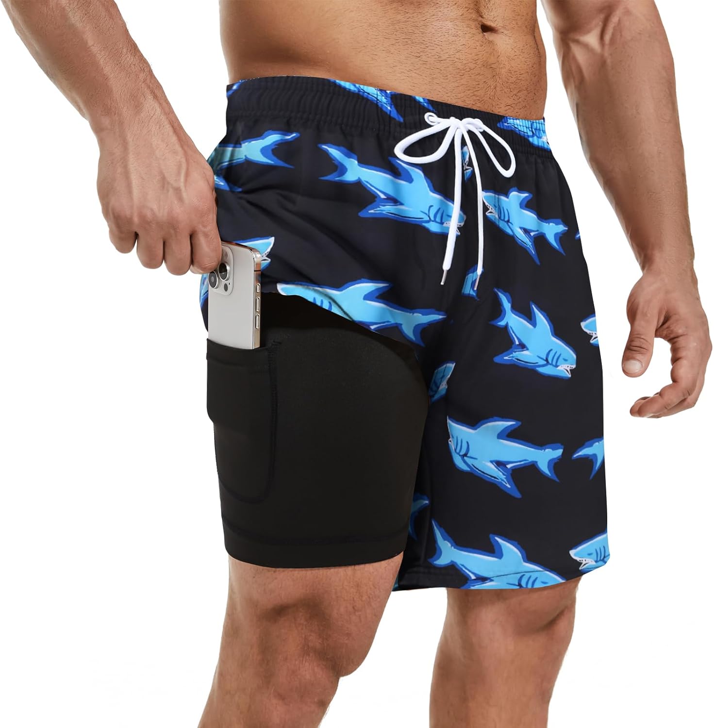Compression Liner Swim Trunks For Men Summer Quick Dry Bathing Suits Boxer Brief