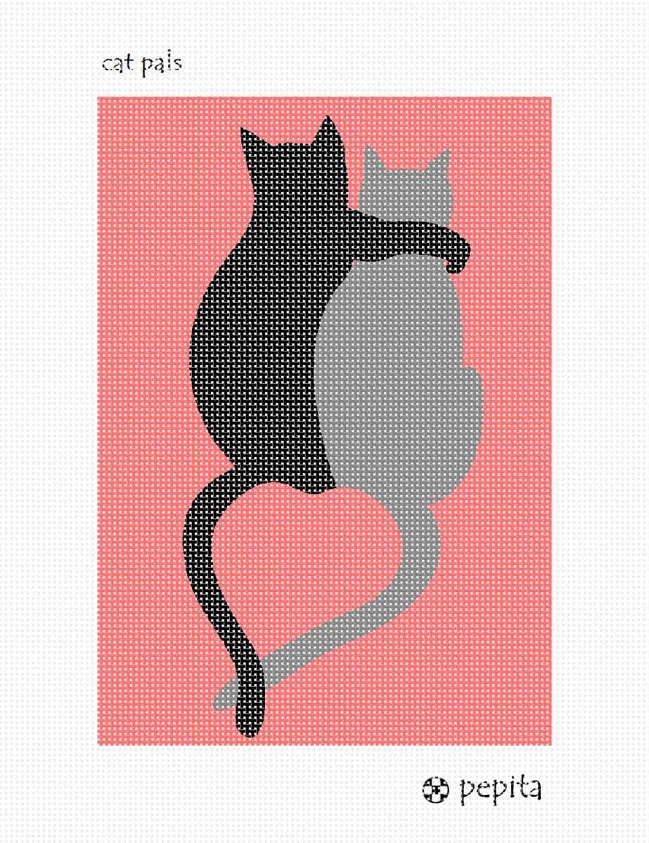Pepita Needlepoint kit: Cat Pals, 7" x 10"