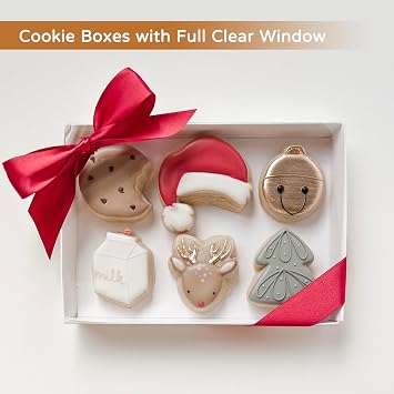 XINHPKGG 10Pcs Cookie Boxes 9 1/2x6x1 1/4 Bakery Boxes with Clear Window