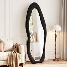 Full Length Mirror, 63"x24" Wavy Full Body Mirror Flannel