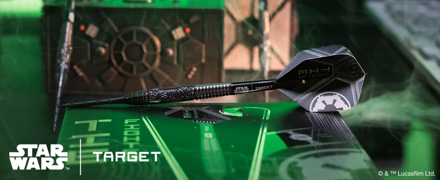 Fléchettes Target Star Wars Tie Fighter - 90% Tungstène, Pointes Swiss Storm, 23g/24g/25g - Set Officiel