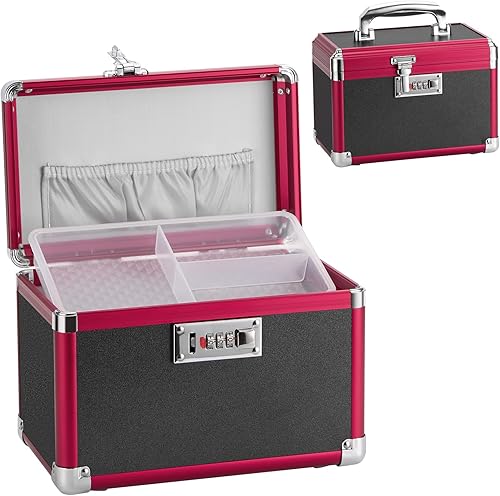 Miniatura 7 de Caja de seguridad para medicamentos con cerradura de combinación, 11.2 x 7.6 x 7.6 pulgadas, caja de almacenamiento segura de primeros auxilios,