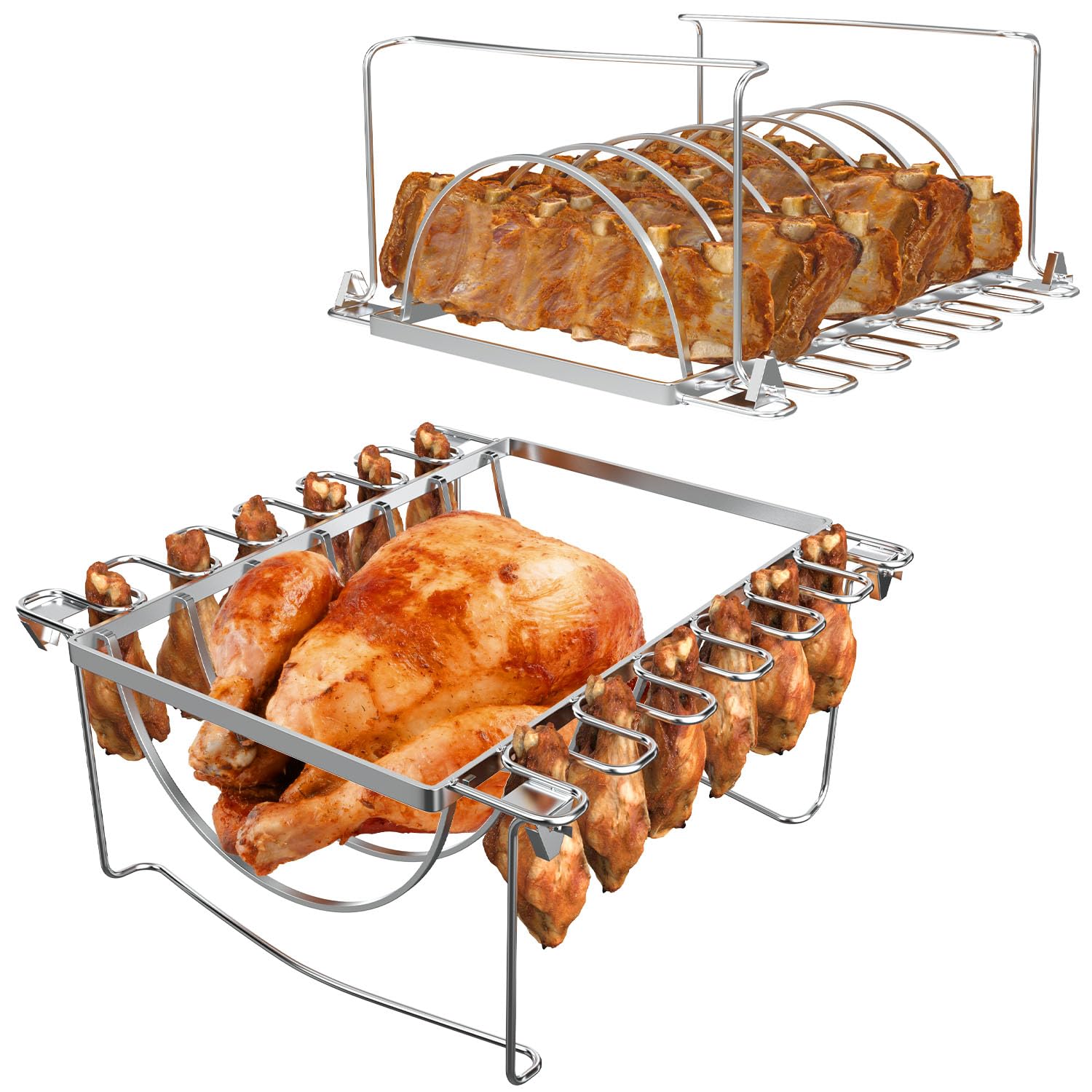 Snapklik.com : TAILGRILLER 3 In 1 Rib Racks & Chicken Leg Rack For ...