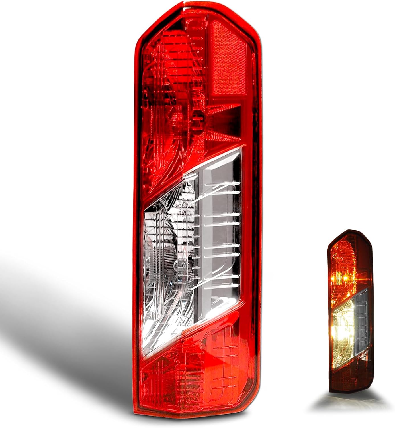 Tail Light Assembly Compatible with 2015-2025 Ford Transit 250 350 150 350HD 2022-2025 E-Transit-Bulbs and Wires Included, Right Passenger Side Taillight Replace CK4Z13404K/F02801242C (Not for DRW) Red-Right Passager