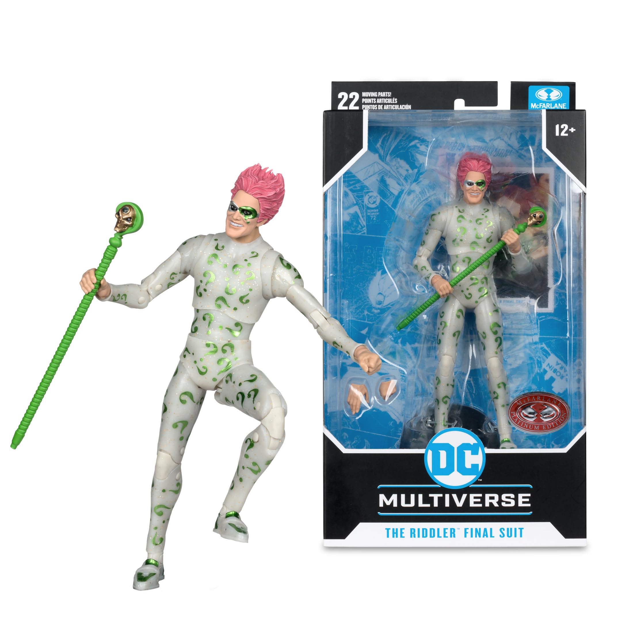 McFarlane DC Multiverse The Riddler Final Suit (Batman Forever) 7in Action Figure Toys (Red Platinum Edition)