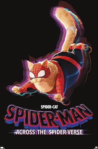 Trends International Marvel Spider-Man Across The Spider-Verse - Póster de pared de una hoja de Spider-Cat, 34 pulgadas de largo x 22.4 W, versión