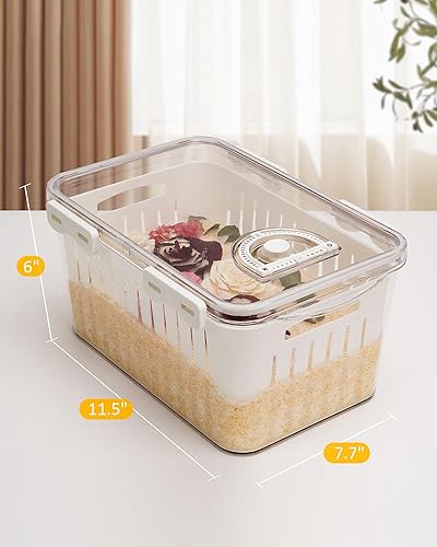 Miniatura 7 de wisedry Recipiente de secado de flores de gel de sílice, un paso recupera flores secas, caja de almacenamiento de 11.5 pulgadas de largo x 7.7