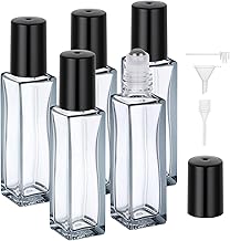 Segbeauty Flacon Roll On Vide, 5 Pezzi 10ml Bouteilles à Rouleaux d'huiles Essentielles, Réutilisable et Portable, avec Bille Roulante en Acier Inoxydable, pour Aromathérapie (Gris)