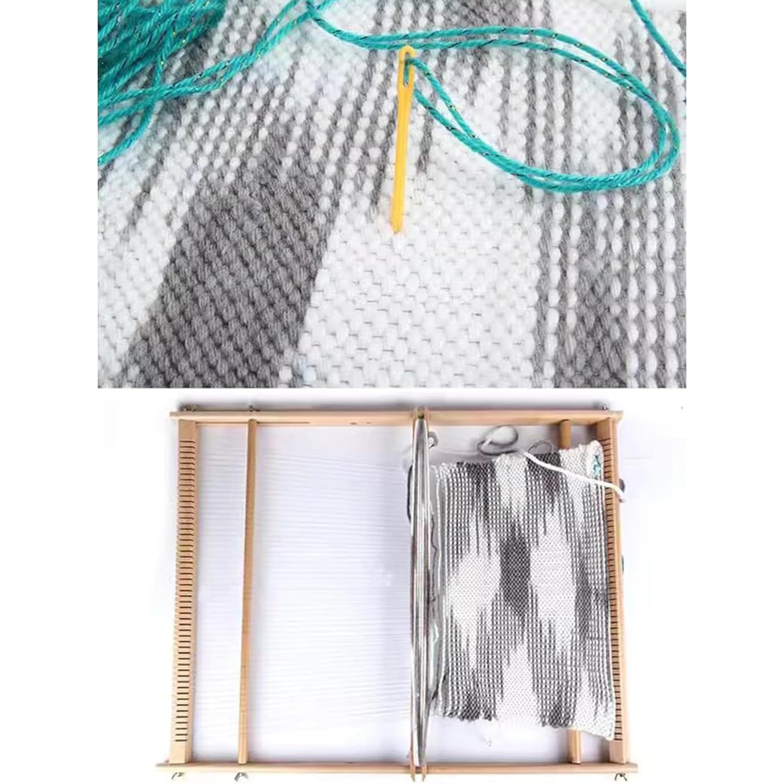 Multifunktionales Webset, DIY-Handstrickmaschine, Holzwebstuhl Mit Glatter, Ebener Rille, Buchenholz Und Robusten Webkammzähnen, Zum Weben Von Wandteppichen, Matten, Teppichen Und Schals
