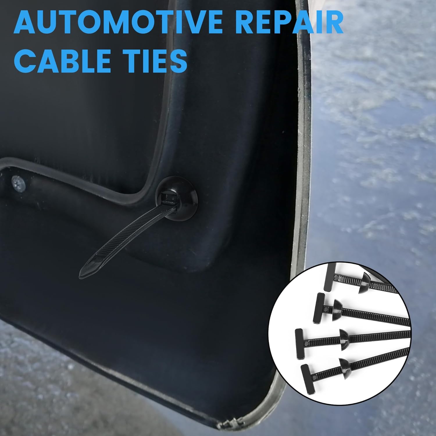 100 Pcs Nylon Universal Cable Tie Buckle - New Multifunctional Nylon Zip Ties With Pin & Button Design Plastic Cable Ties Tool Fasteners Car Body UV Resistant Zipties for Car Daily Repair Bumper Clips - Image 5